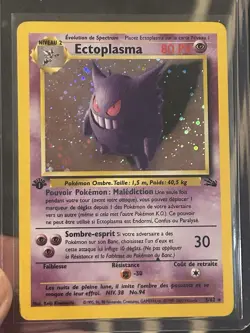 Pokemon Gengar 5/62 Fossil Holo Rare Stage 2 80HP 1st Edition Kinebuchi Eng - Image 1