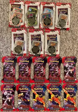 Pokemon TCG Destined Rivals Sleeved Booster & Blister Pack Lot Of 17 NEW SEALED - Image 1