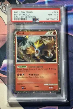 2011 Pokemon Call of Legends Entei Shiny Ultra Rare Holo SL3 PSA 8 NM-MT - Image 1