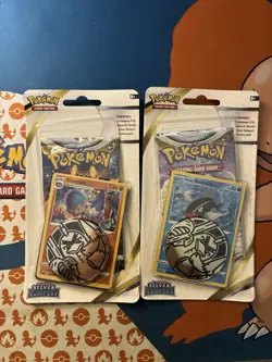 Pokemon Silver Tempest Checklane 2 Blister Packs Basculin & Cranidos - Image 1
