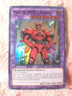 Yu-gi-oh! Vision HERO Trinity SHVA-EN036 Super Rare Shadows in Valhalla 1st Ed - Image 1