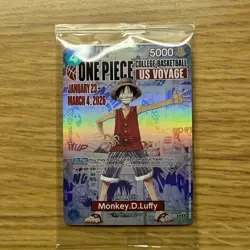Bandai One Piece CCG Monkey.D.Luffy US Voyage Promo Full Art Foil Card [SEALED] - Image 1