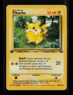 Pikachu 60/64 Common Jungle 1st Edition Pokemon Card - Image 1