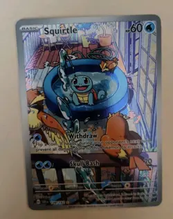 Pokemon Squirtle Holo Illustration TCG Card Stellar Crown 148/142 NM Condition - Image 3