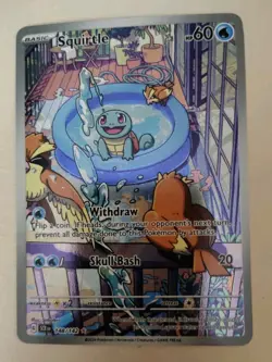 Pokemon Squirtle Holo Illustration TCG Card Stellar Crown 148/142 NM Condition - Image 5