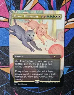 FOIL Titanic Ultimatum 1918 NM Borderless MTG Secret Lair Cats - Image 1