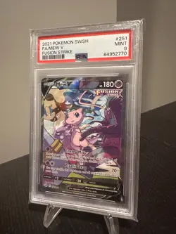 Mew V 251/264 PSA 9 Fusion Strike Alternate Art Ultra Rare Pokemon TCG - Image 1