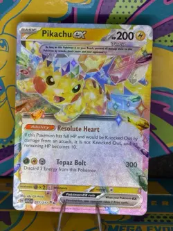 Pokemon TCG Pikachu EX Ascended Heroes 057/217 Full Art Holo Card - Image 1