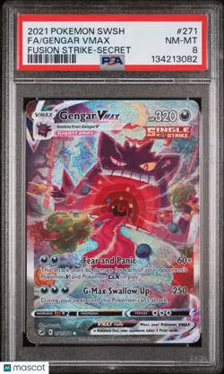 Gengar VMAX Fa Fusion Strike Secret PSA 8 271/264 2021 Pokemon Sword & Shield - Image 1