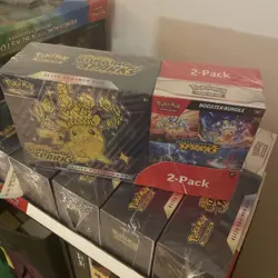 6x Pokemon Surging Sparks ETB & Booster Bundle Costco Pack Sealed *Lot Of 6* - Image 4