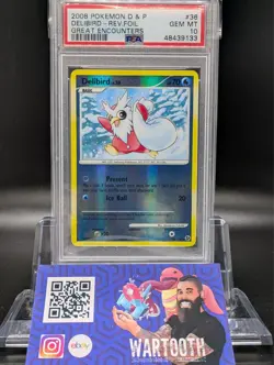 PSA 10 GEM MINT Pokemon DELIBIRD Great Encounters 2008 Reverse Holo #36 - Image 1