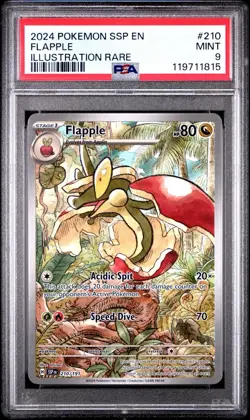 2024 Pokemon SSP EN Flapple Illustration Rare #210 PSA 9 Mint - Image 1