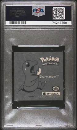 Pokemon 1999 Artbox Sticker Charmander Bonus Prism Holo PSA 8 - Image 2