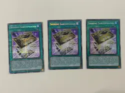 Yugioh Shining Sarcophagus x 3 - 1st Edition Starlight Rare NM - Free Holo - B - Image 1