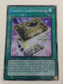 Yugioh Shining Sarcophagus x 3 - 1st Edition Starlight Rare NM - Free Holo - B - Image 2