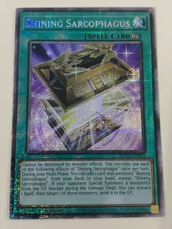 Yugioh Shining Sarcophagus x 3 - 1st Edition Starlight Rare NM - Free Holo - B - Image 3