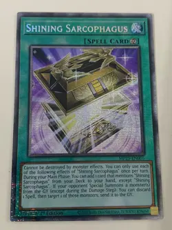 Yugioh Shining Sarcophagus x 3 - 1st Edition Starlight Rare NM - Free Holo - B - Image 4