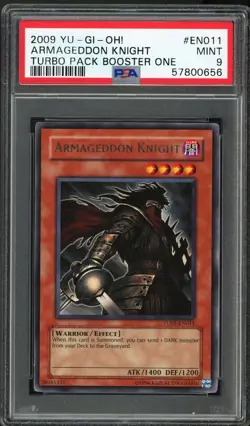 PSA 9 MINT 2009 Yu-Gi-Oh! Turbo Pack Booster - Armageddon Knight TU01-EN011 - Image 1