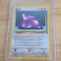 Pokemon Ditto Fossil Rare Unlimited 18/62 English TCG Card Transform 50 HP - Image 1