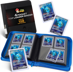Toploader Binder – 4 Pocket Trading Card Binder for 128 Top Loaders, Pokemon Car - Image 1