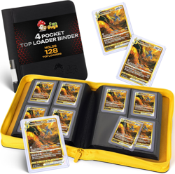 Toploader Binder – 4 Pocket Trading Card Binder for 128 Top Loaders, Pokemon Car - Image 1