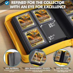 Toploader Binder – 4 Pocket Trading Card Binder for 128 Top Loaders, Pokemon Car - Image 4