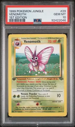 PSA 10 Venomoth 1st Edition Jungle 29/64 1st Edition Rare Pokemon Card - Image 1