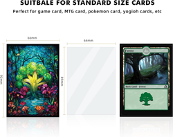 100 Card Sleeves for MTG with 100 Inner Sleeves, Textured Back Art Sleeve, Fit S - Image 3