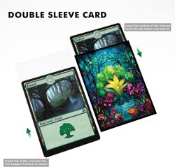 100 Card Sleeves for MTG with 100 Inner Sleeves, Textured Back Art Sleeve, Fit S - Image 4