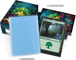 100 Card Sleeves for MTG with 100 Inner Sleeves, Textured Back Art Sleeve, Fit S - Image 5