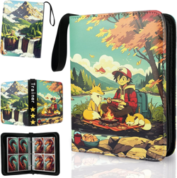 Trading Card Binder, 400 Pocket Card Album, 3-Ring Refillable Binder with Zipper - Image 1