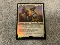 MTG Magic Lena, Selfless Champion FOIL Signed Artist Proof x1 M19 Lucas Graciano - Image 1