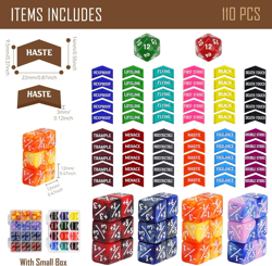 110PCS MTG Keywords Tokens & 12Mm Dice Counter for Magic the Gatering, Bulk Abil - Image 2