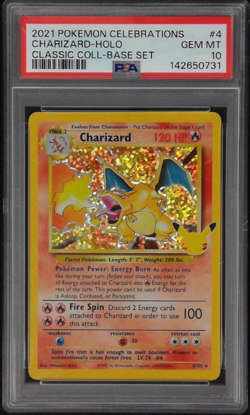 2021 Pokemon Charizard Holo 4/102 Celebrations 25th Anniversary PSA 10 Gem Mint - Image 1
