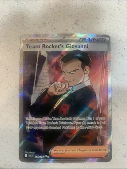Pokemon Team Rocket's Giovanni 225/182 Destined Rivals Ultra Rare Holo Trainer - Image 1
