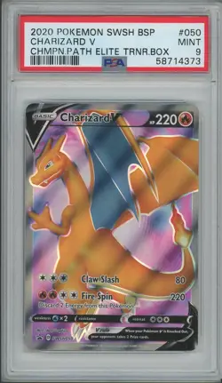 2020 Pokemon Black Star Promo Charizard V Full Art Elite Trainer Box #050 PSA 9 - Image 1
