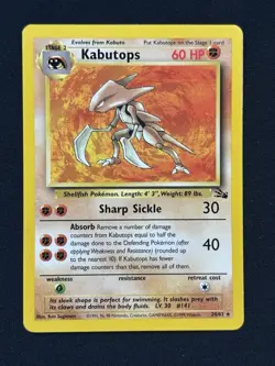 Pokemon TCG Kabutops 24/62 Fossil Rare Regular 60 HP Stage 2 - Image 1