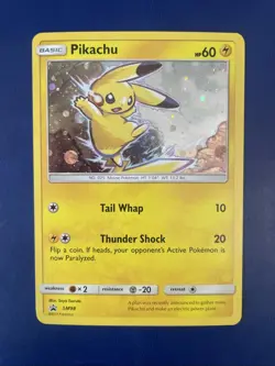 2017 Pokemon Sun & Moon Black Star Promo SM98 Pikachu Cosmos Holo NM - Image 1