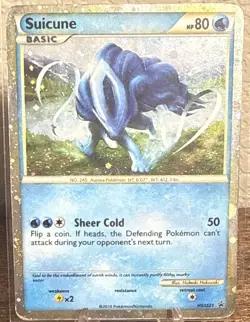 Pokemon Suicune HGSS21 Cosmo Holo Promo Pokemon TCG Black Star Promo SWIRL - Image 1