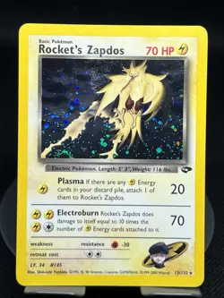 Pokemon TCG Rocket’s Zapdos 15/132 Gym Challange Holo Rare MP - Image 1