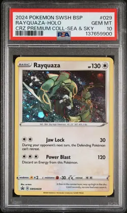 2024 POKEMON SWSH BLACK STAR PROMO #029 RAYQUAZA-HOLO PSA 10 - Image 1