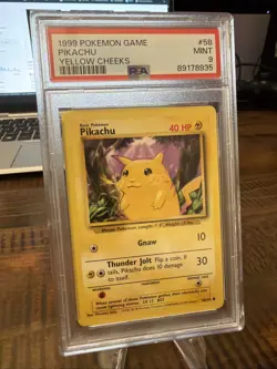 1999 Pokemon Base Set Unlimited Pikachu #58 Yellow Cheeks PSA 9 Mint - Image 2