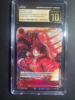 ONE PIECE TCG MONKEY D LUFFY ST01-012 ENGLISH 1ST ANNIVERSARY CGC PRISTINE 10 - Image 3