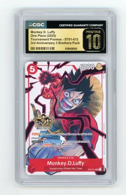 Monkey D. Luffy CGC 10 Pristine One Piece (2025) Promo #ST01-012 3rd Anniversary - Image 1