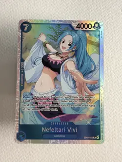 One Piece Nefeltari Vivi Alabasta Full Art Holo SR 7 Cost 4000 EB04-025 - Image 1