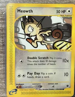 Meowth 121/165 Pokemon Expedition 2002 Single Card TCG - Image 1