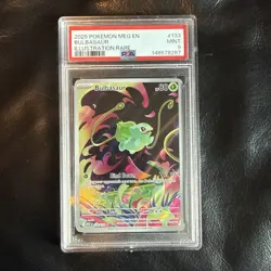 Bulbasaur Mega Evolution PSA 9 133/132 Illustration Rare Pokemon Card - Image 1