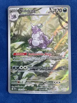 Pokemon TCG Nidoking Scarlet and Violet 151 Illustration Rare Card 174/165 - Image 1