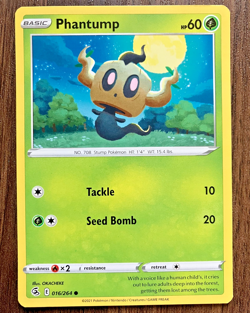 Phantump 016/264 - 2021 Pokemon Fusion Strike Common Card - CLEAN NM - Image 1