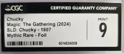 2024 MTG CHUCKY CGC 9 Mint Secret Lair Drop #1807 Foil MYTHIC RARE Child's Play - Image 3